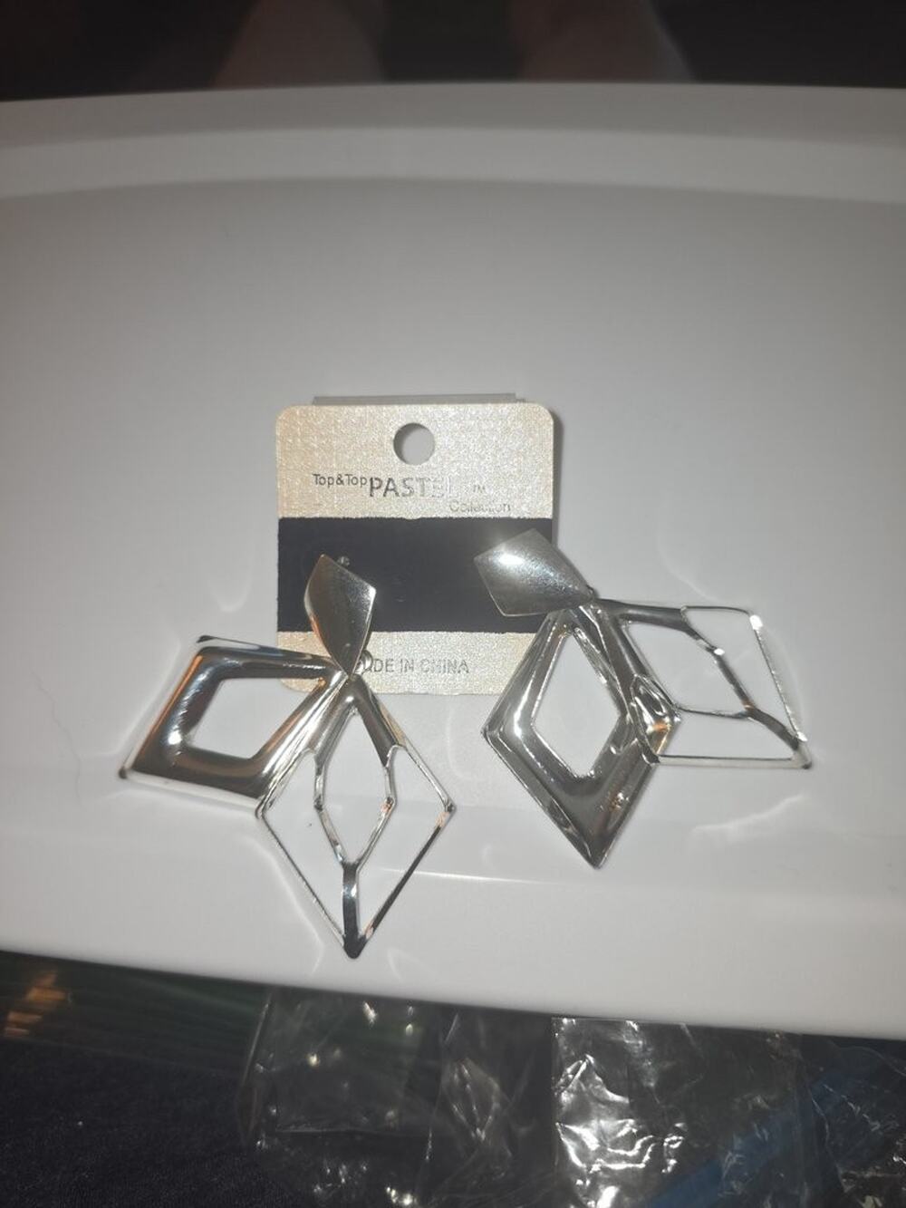 Top & Top Pastel Geometric Silver-Tone Earrings